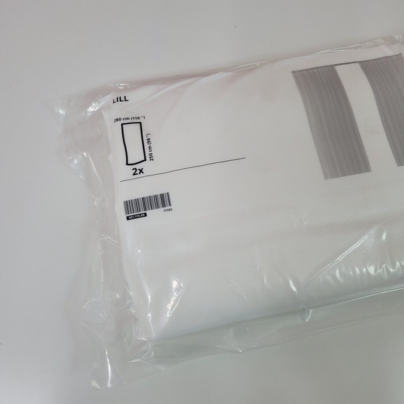 IKEA Sheer Curtains White LILL 2 Panels 110" x 98" Very Lightweight NEW NIP - Picture 2 of 4